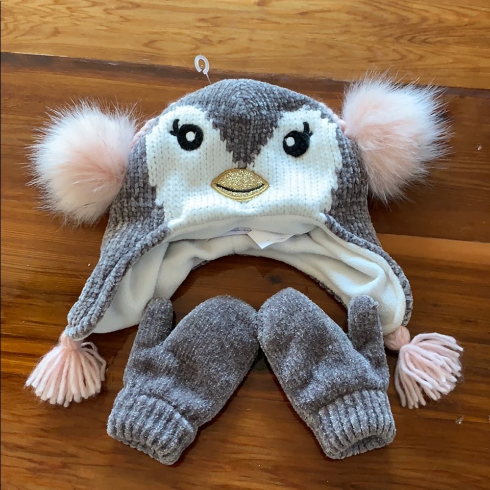 Girls hat & kitten set